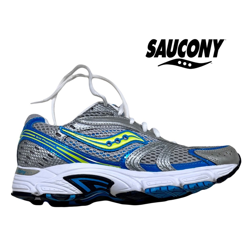 Saucony Phantom 4 Women’s Running Shoes. Size 8.5US. Silver, Teal, Yellow